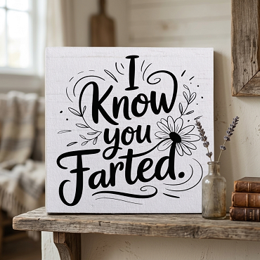 I Know You Farted Funny Bathroom Sign Humorous Restroom Decor